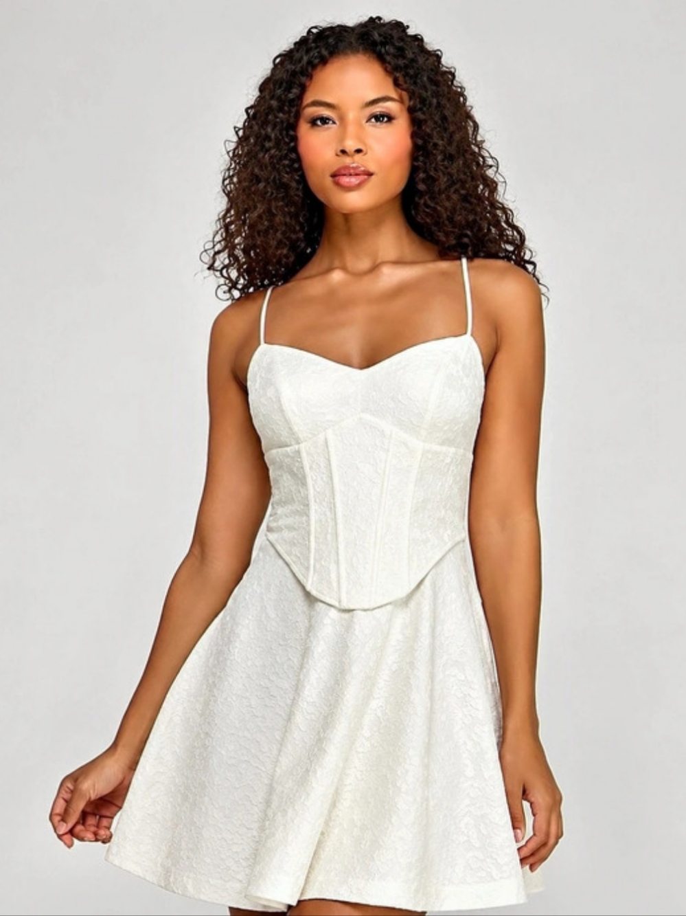 Seni&Cade White Lace Mini Dress Size XS Corset Juniors